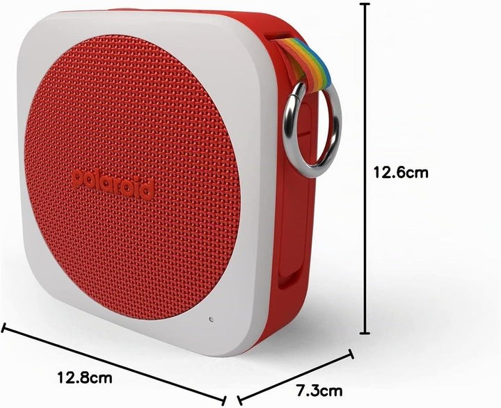Polaroid P1 Music Player (Red) - Super Portable Wireless Bluetooth Speaker Rechargeable with IPX5 Wa