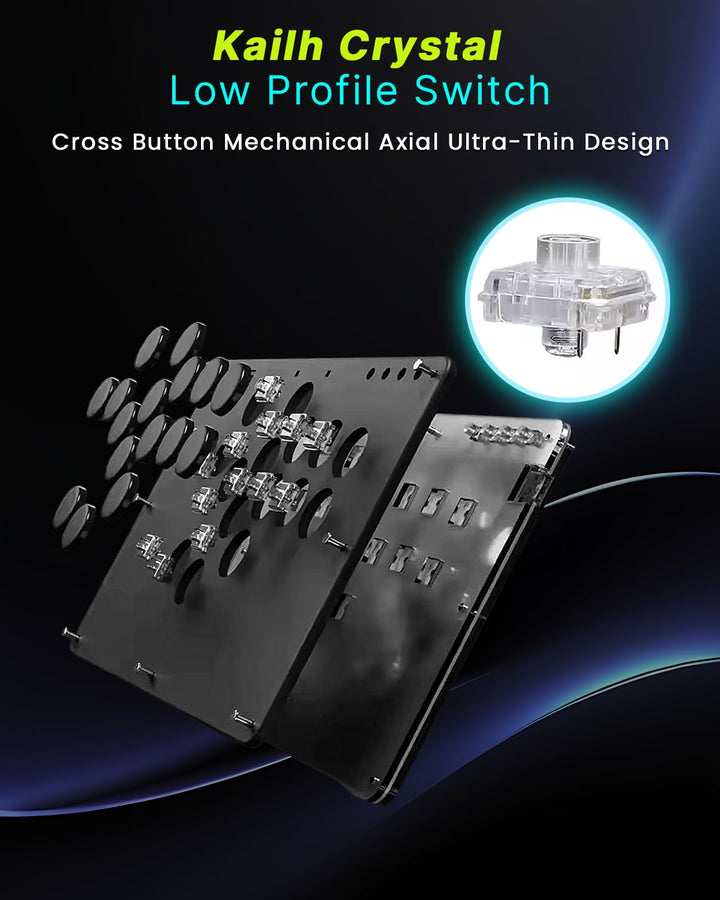 Semaiki Arcade Stick, T16 Arcade Controller mit Turbo und benutzerdefiniertem RGB, Arcade Fight Stic