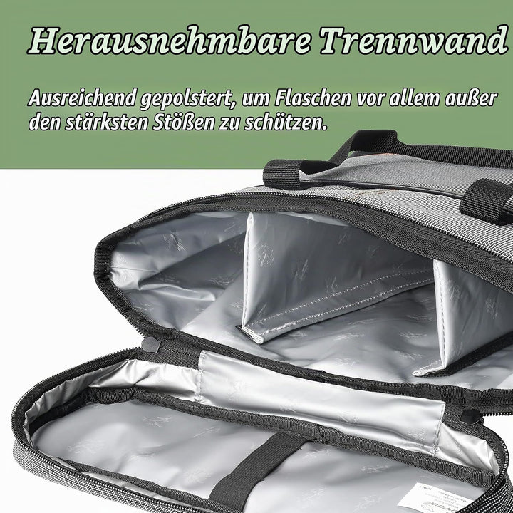 Kato Tirrinia Kühltasche Klein- Flaschenträger für Wein &amp; Bier, gepolsterte weinkühltasche mit isoli