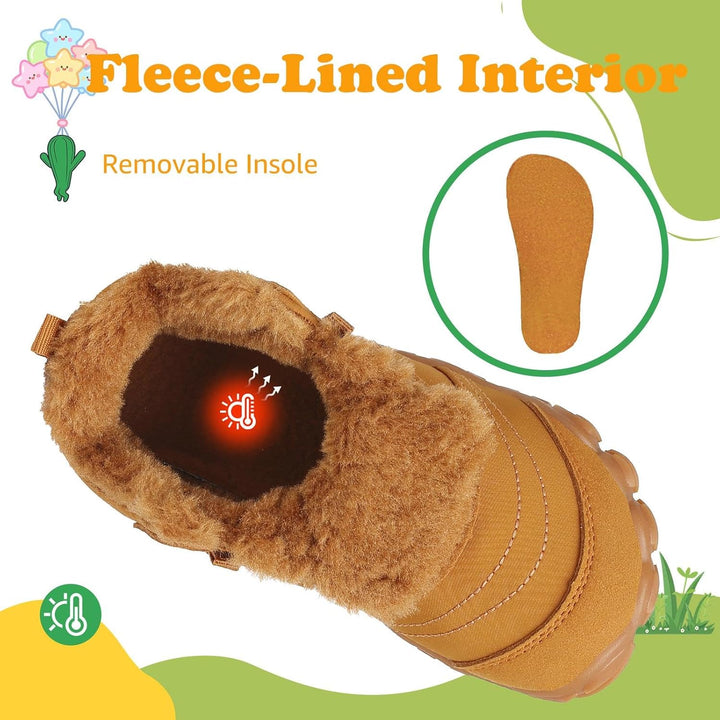 SAGUARO Kinder Winter Barfussschuhe Winterschuhe Warme Gefüttert Wanderschuhe Leicht rutschfest Wint