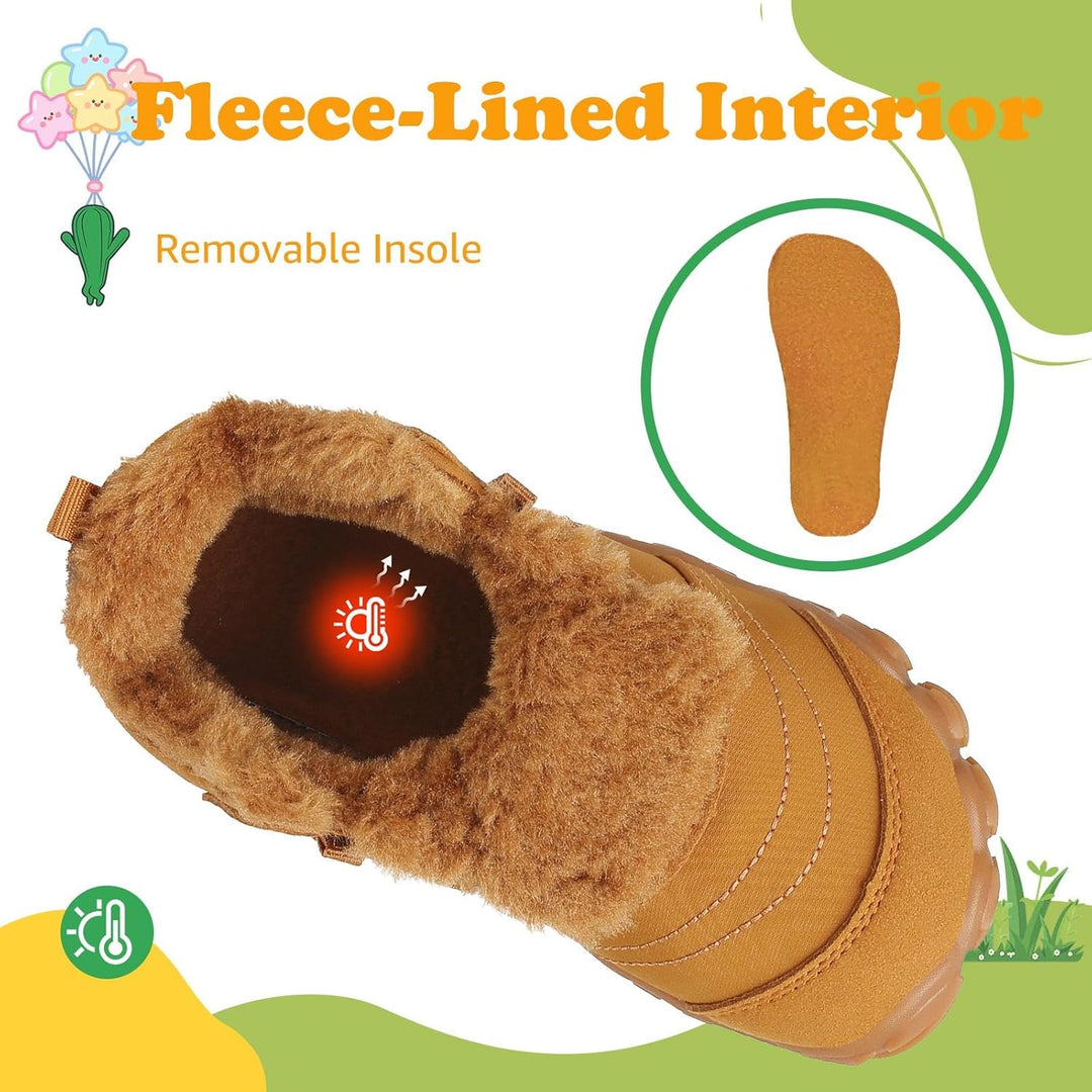 SAGUARO Kinder Winter Barfussschuhe Winterschuhe Warme Gefüttert Wanderschuhe Leicht rutschfest Wint