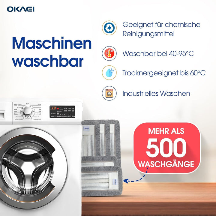 Okaei 10 Stück Wischmopp Bezug (50 cm) - Bodenwischer-Wischbezug für Krankenhäuser & Pflegeeinrichtu
