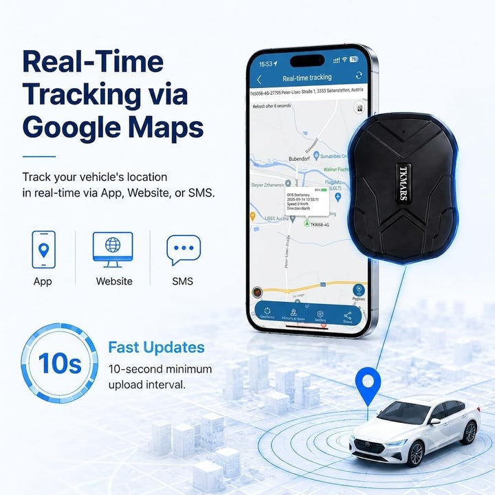 TKMARS TK905 Auto 4G GPS-Tracker, 5000mAh-Akku, funktioniert über SMS/APP/Webplattform ohne ABO, Ver