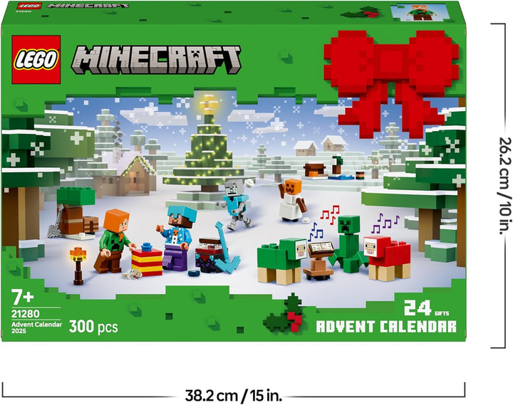 LEGO Minecraft Advent Calendar 2025 for 7+ Year Old Boys & Girls - Christmas Countdown Toy with 24 S