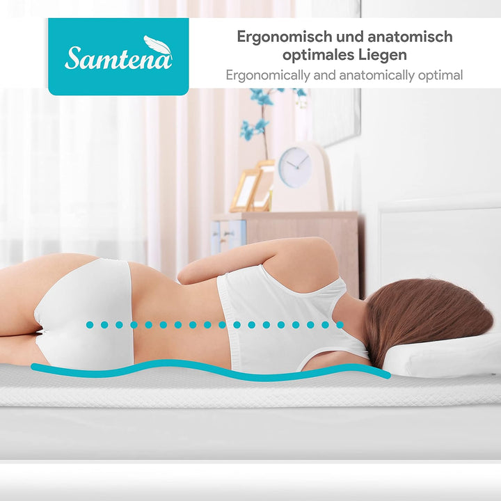 Samtena viscoelastischer Matratzentopper Superior mit Memory Foam Effekt, 90x200x9cm 90X200X9cm Supe