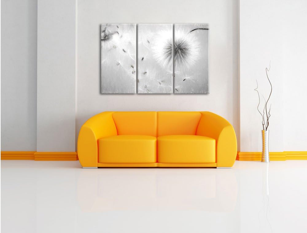 Pixxprint Pusteblumen in Bewegung Kunst als Leinwandbild/Grösse: 3 Teilig (120x80) / Wandbild/Kunstd
