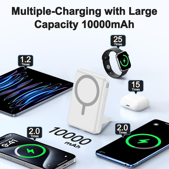 für Powerbank iPhone, 10000mAh Magnetische Kabellose Power Bank für Magsafe, 20W Schnelllade Externe
