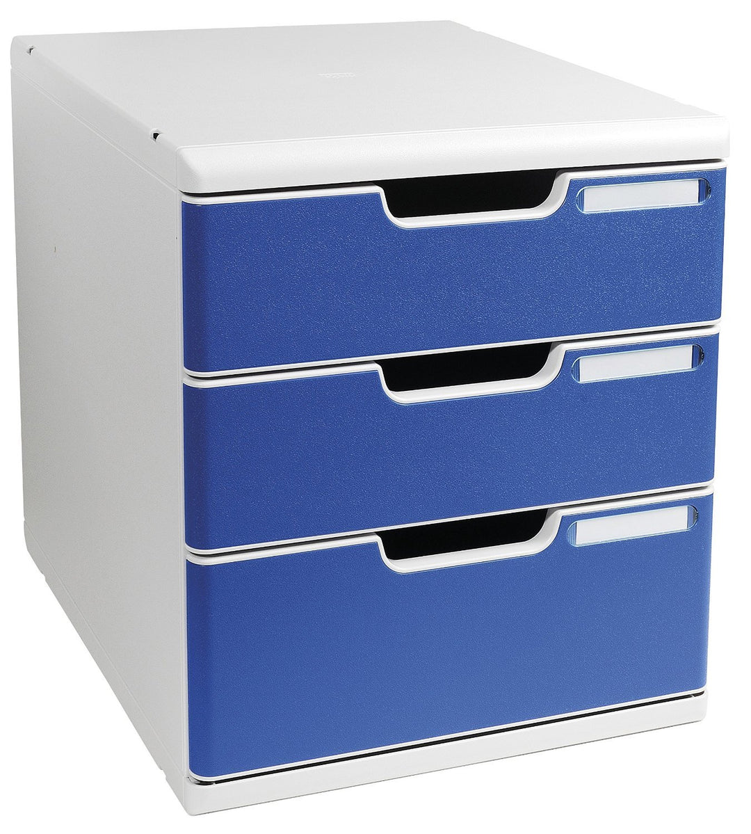 Exacompta 325003D Ablagesystem Modulo A4, 3 laden Classic, lichtgrau/blau Lichtgrau/Blau 3 Laden, Li