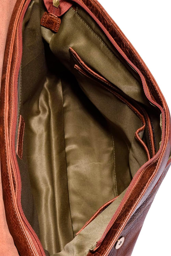 LEABAGS Oxford Laptoptasche Leder 15 Zoll Herren Damen Echtleder 38x10x31 cm Rosso, 38x10x31 cm Ross