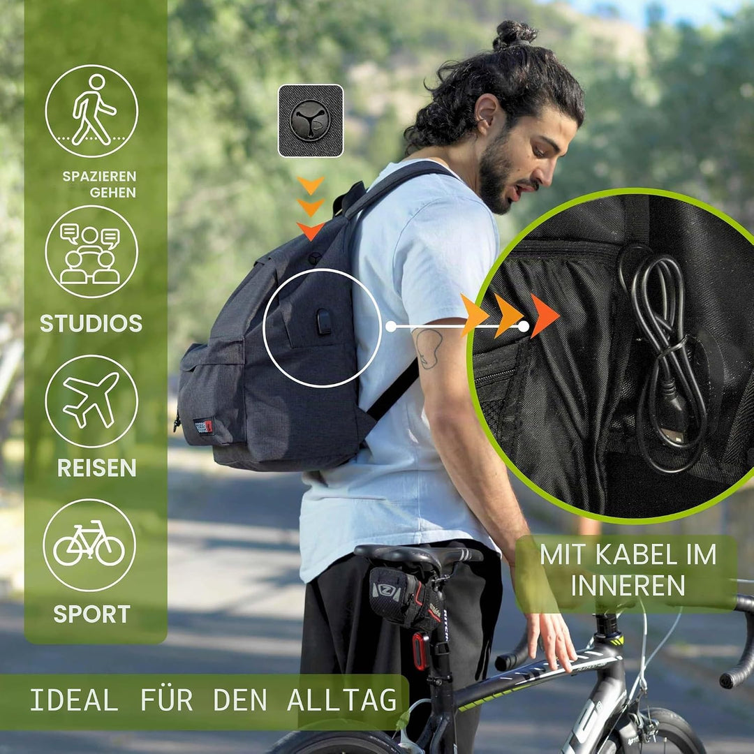 Coronel Tapiocca Herren Rucksack Urban Laptop Backpack 31x40x13 Schwarz, Schwarz
