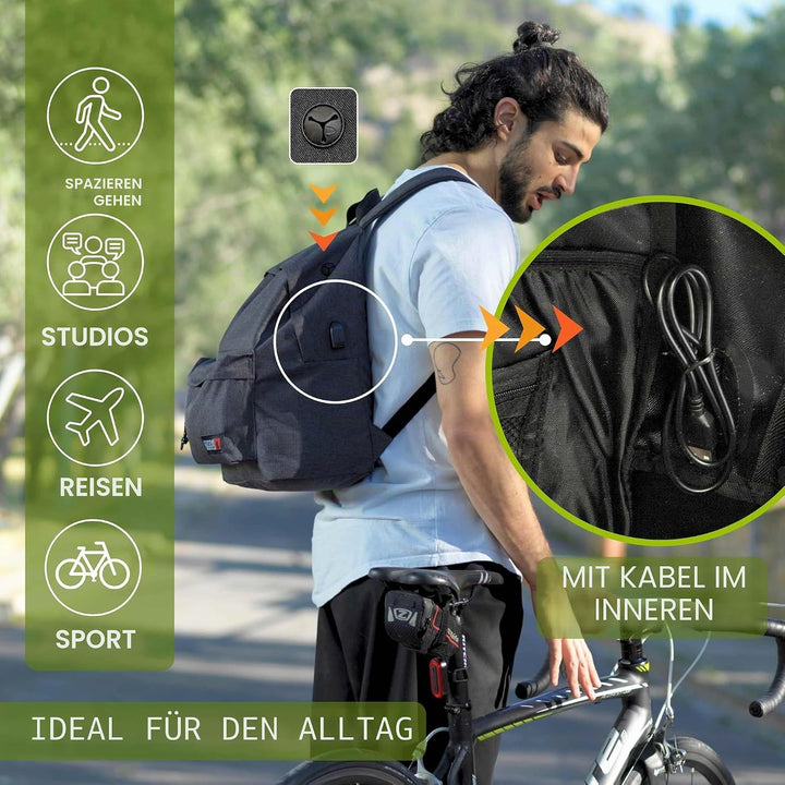 Coronel Tapiocca Herren Rucksack Urban Laptop Backpack 31x40x13 Schwarz, Schwarz