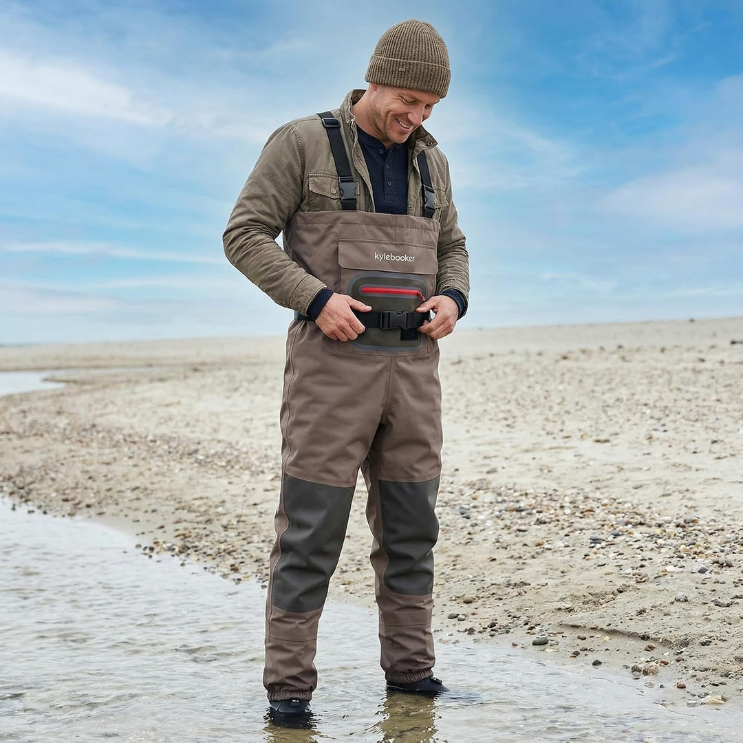 Kylebooker Angler Watvögel Angelhose Wathose Herren Anglerhose Atmungsaktiv Fliegenfischen Angelbekl