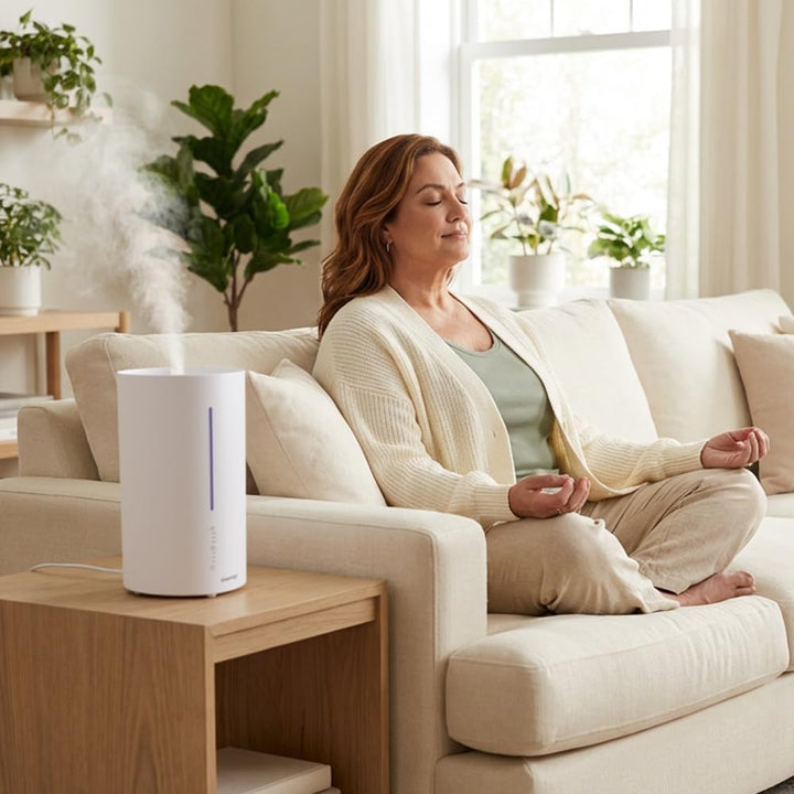 Luftbefeuchter Aroma Diffuser 3L mit Nachtlicht, Leiser Raumluftbefeuchter Ätherisches Öl Diffuser B