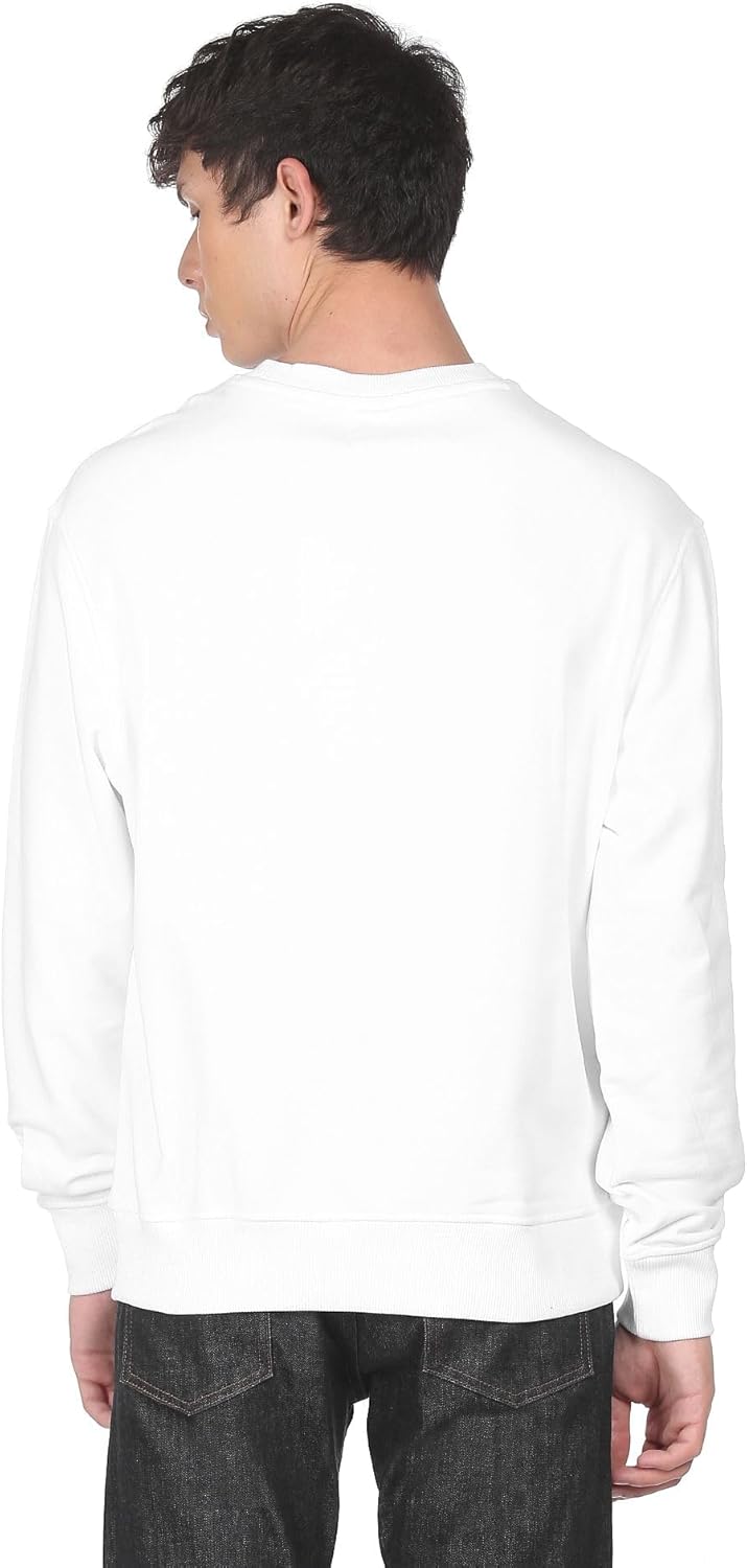 Calvin Klein Jeans Herren Stacked Logo Rundhalsausschnitt Schweres Strickmaterial XL Weiss (Bright W