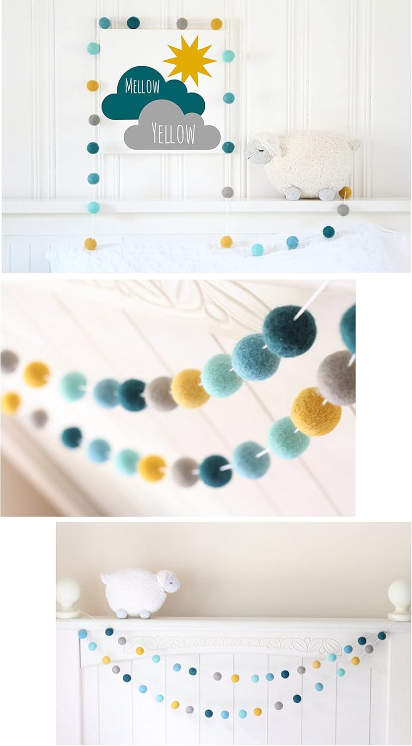 Yulitigy Filz Pom Pom Balls 2cm 80pc Blau Wollball Bunting Home Dekor DIY Custom Filz Ball Party Gir