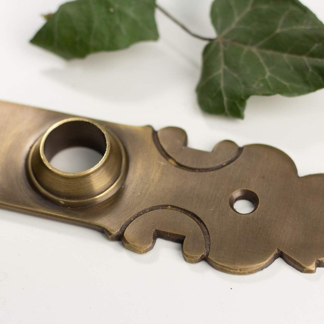 Antikas - Retro-Türbeschlag,Langschild "Kotten" in Messing patiniert, für Haustür PZ72