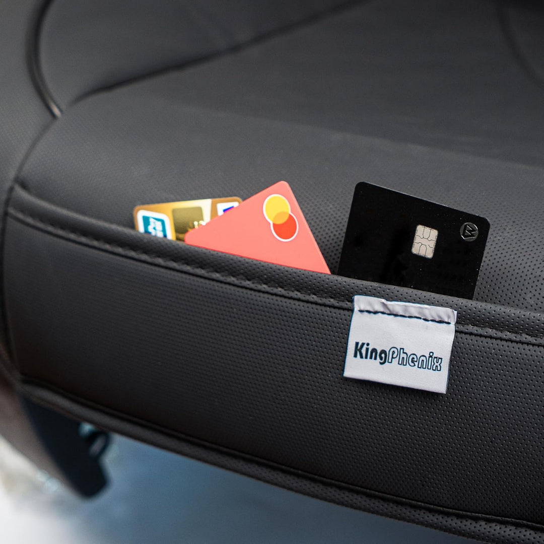 kingphenix Premium-PU-Autositzbezug, Vordersitzschutz, funktioniert mit 95% Aller Fahrzeuge, gepolst