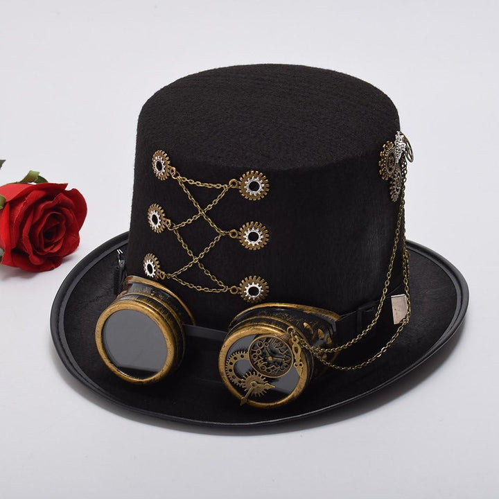 GRACEART Zauberkasten Steampunk Zylinder Hut Steampunk Herren and Steampunk Damen with Goggles, Gear