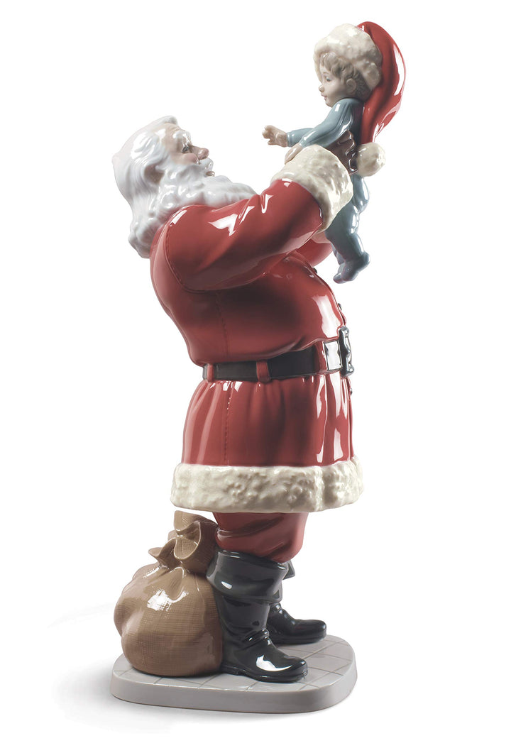 LLADRÓ Figur Frohe Weihnachten Nikolaus!. Weihnachtsmann. Porzellan.