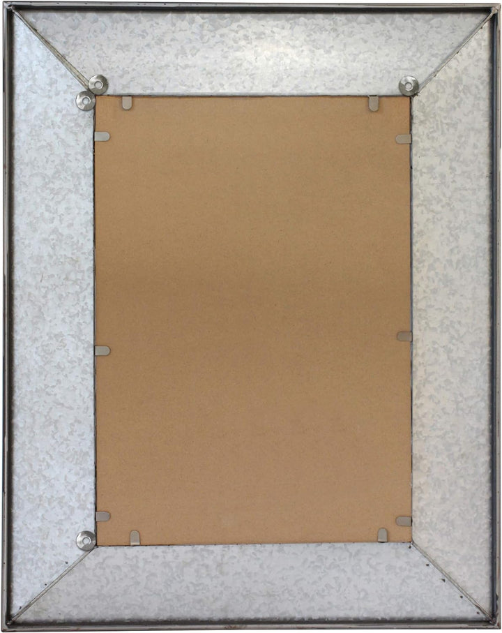 Stonebriar Rustic 28" x 22" Rectangle Galvanized Metal Frame Hanging Wall Mirror
