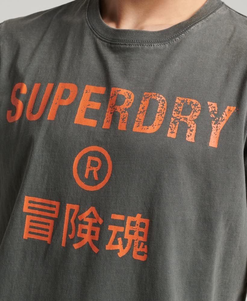 Superdry Herren Bedrucktes T-Shirt Hemd S Vintage Schwarz, S Vintage Schwarz