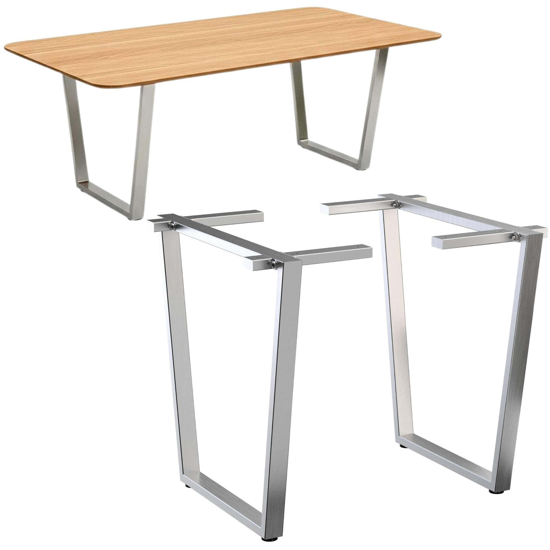 DanDiBo 2X Tischbeine Edelstahl 72 x 72 cm Tischgestell Höhenverstellbar 96679 Tischfüsse Möbelfüsse