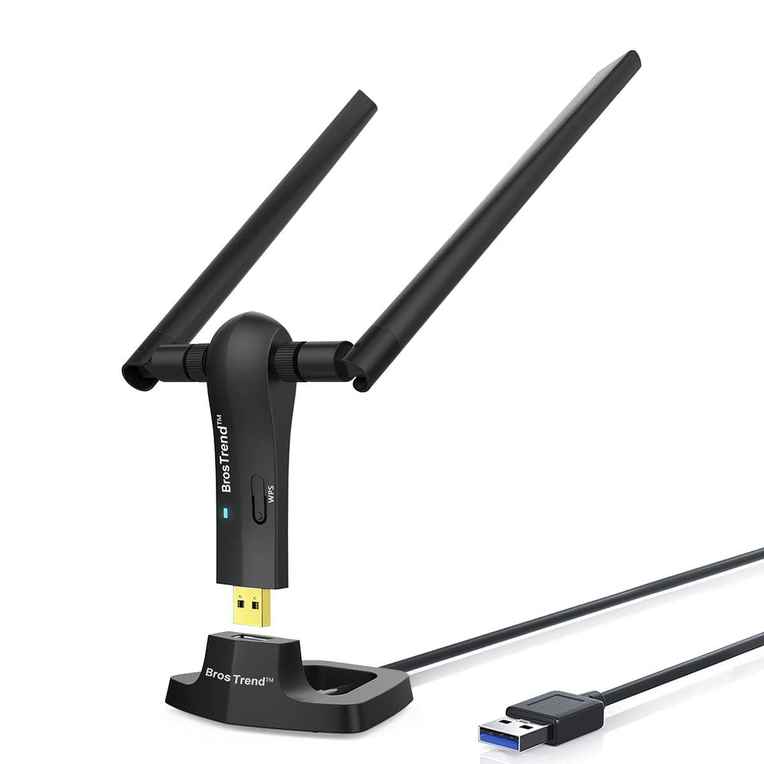 BrosTrend AC1200 USB WLAN Stick, WiFi Adapter für Desktop Laptop PC mit Windows 11/10 /8/7 hohe Reic