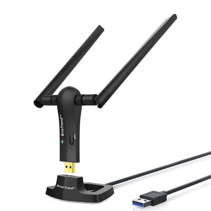 BrosTrend AC1200 USB WLAN Stick, WiFi Adapter für Desktop Laptop PC mit Windows 11/10 /8/7 hohe Reic