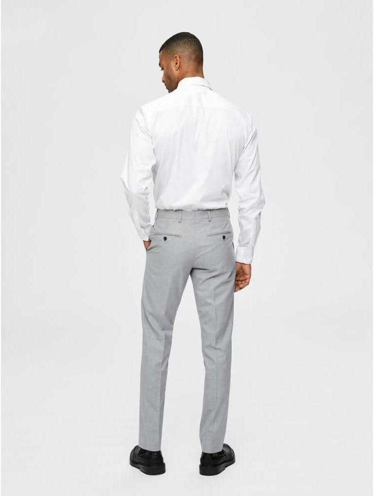 SELECTED HOMME Herren Slhslim-mylologan Light Grey TRS B Noos Anzughose, Light Grey Melange, 40 EU