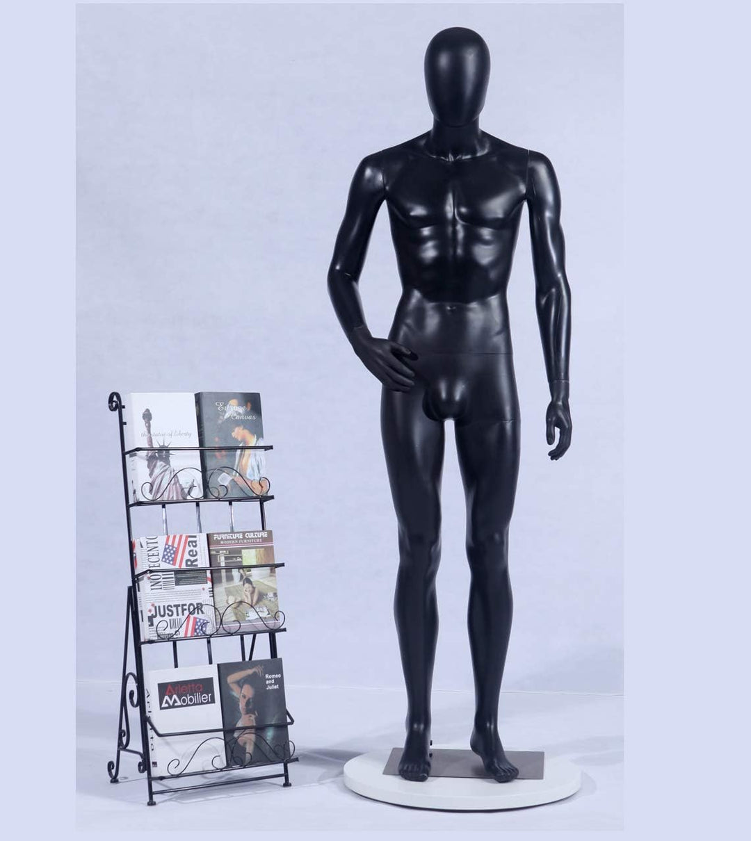 EurotonDisplay männliche Schaufensterpuppe schwarz MC-1Black beweglich matt schwarz Schaufensterpupp