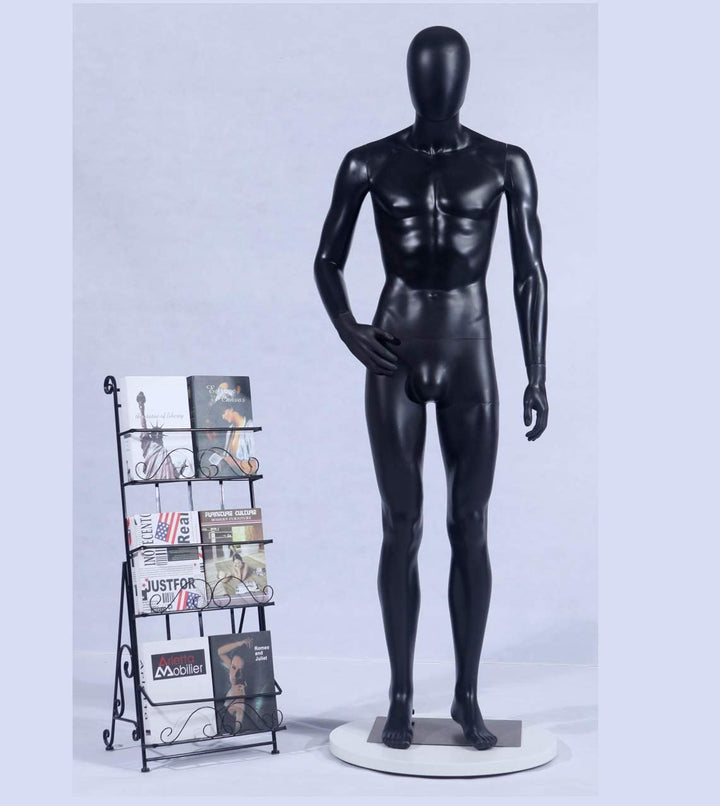 EurotonDisplay männliche Schaufensterpuppe schwarz MC-1Black beweglich matt schwarz Schaufensterpupp