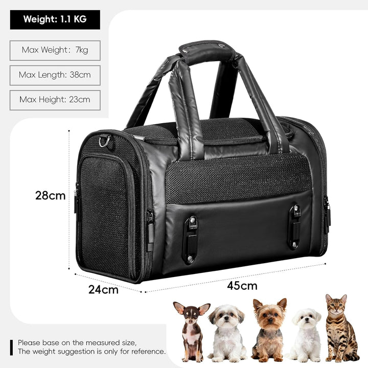 Hundetasche Flugzeug faltbar mit Sichtschutz, Antihaft-Matte, Auto Patentierte Sicherheitsschnallen