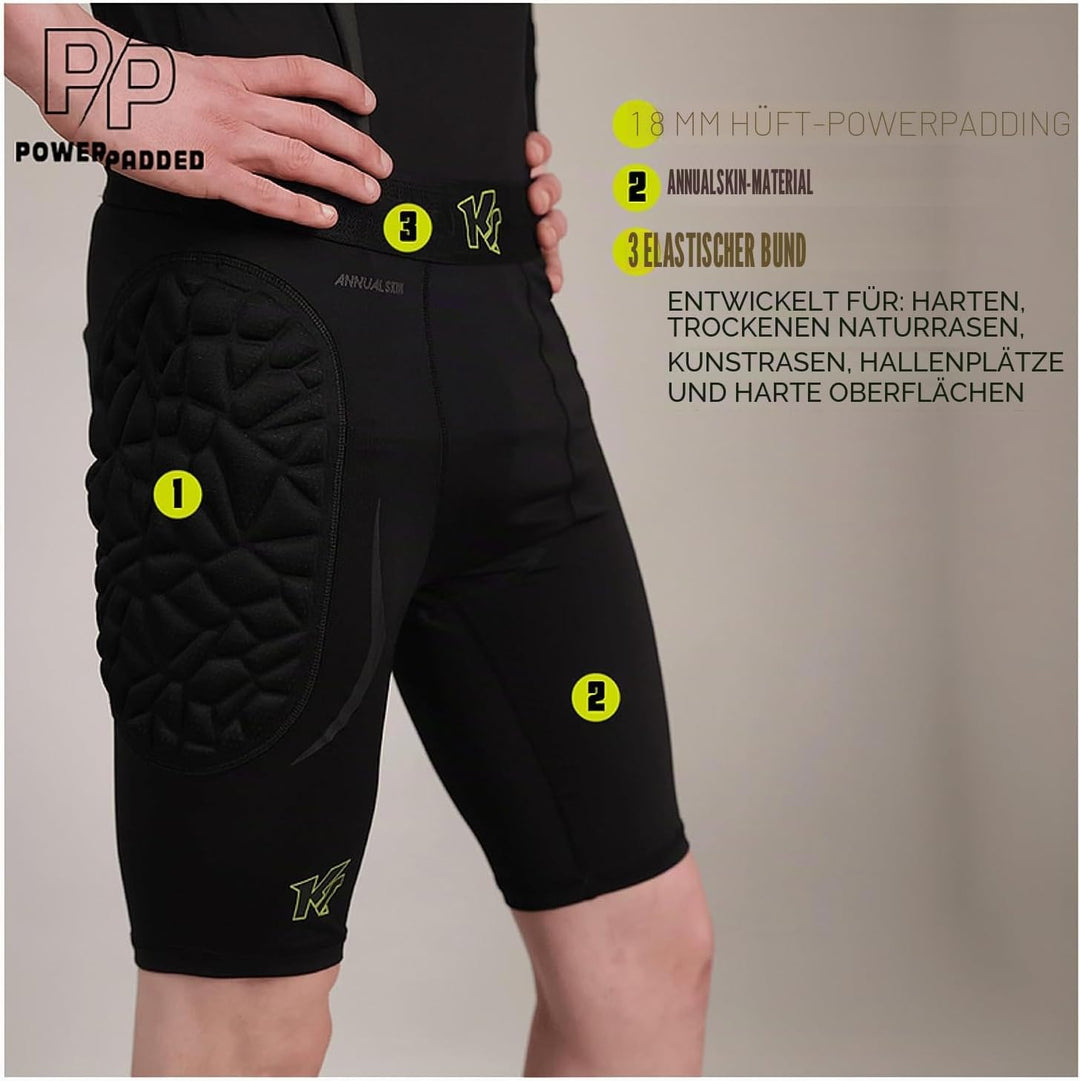 KEEPERsport - Torwart Unterziehhose gepolstert - Kurze Protektionshose für Torhüter Underwear - Grös