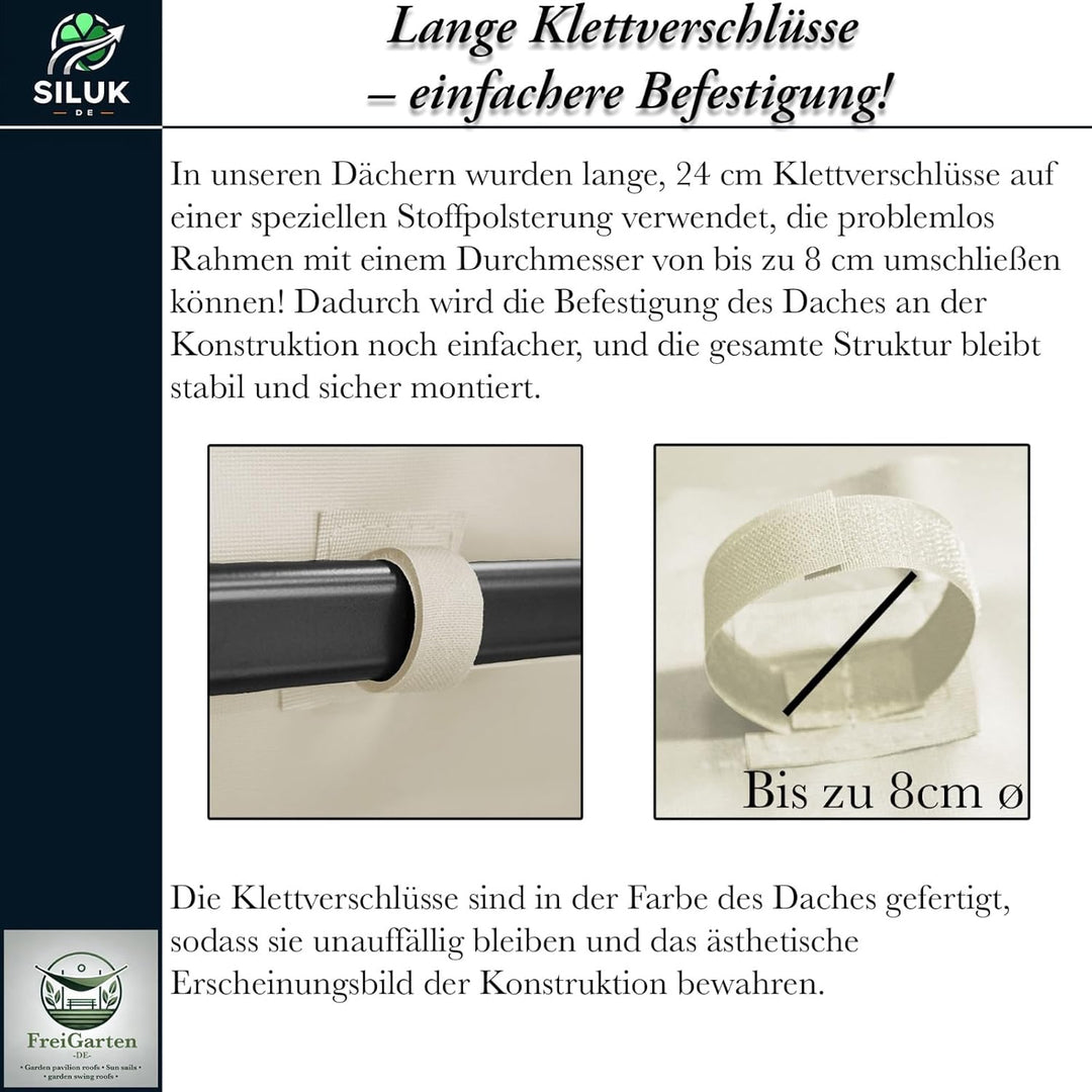 freigarten.de Ersatzdach für Pavillon Ø 350 [cm] Wasserdicht Material: Panama PCV Soft 370g/m² extra