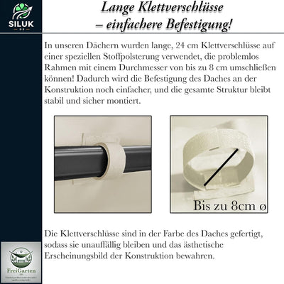 freigarten.de Ersatzdach für Pavillon Ø 350 [cm] Wasserdicht Material: Panama PCV Soft 370g/m² extra