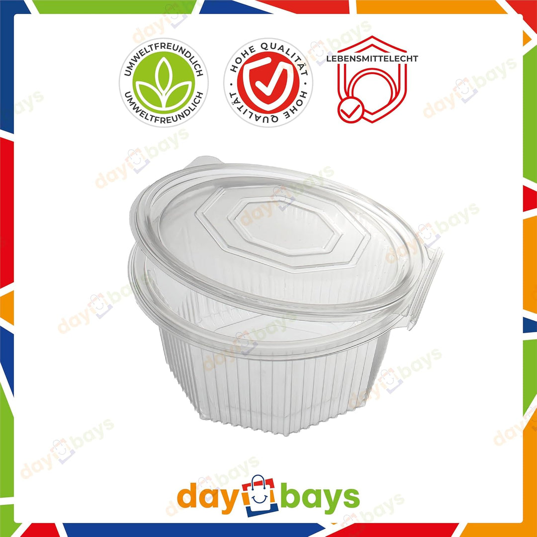 Haushaltsbox PP 8 Eckig Salat-Box Alpha mit anhängendem Deckel Transparent Salad Cups Verpackungsbec
