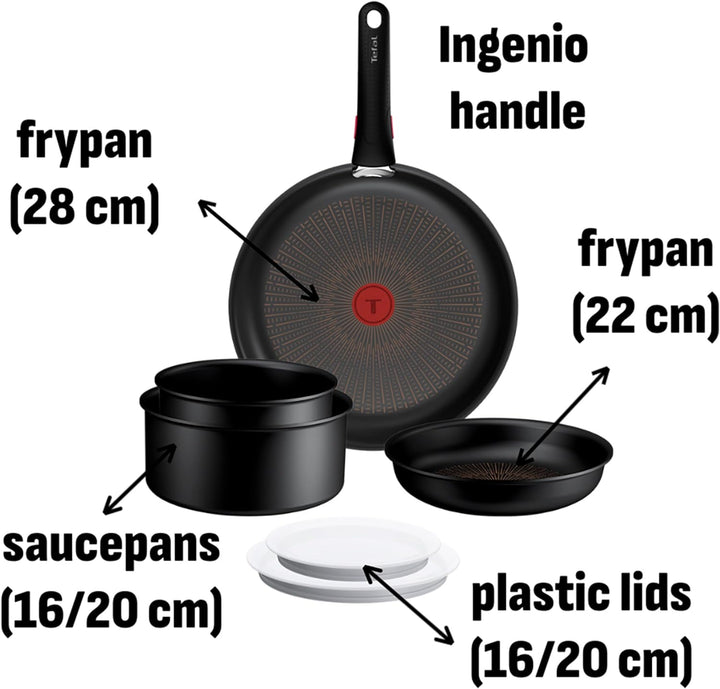 Tefal Ingenio Explore On 7-tlg. Kochgeschirr-Set, Fusion Core Antihaftversiegelung, stapelbar, platz