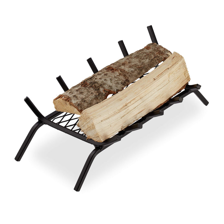 Relaxdays, schwarz Kaminrost, eckig, Stahl, Kamin & Grillkamin, massiv & robust, Feuerrost mit Füsse