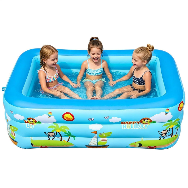 Aufblasbarer Pool für Kinder, UV-beständig, gross, tragbar, faltbar, quadratisch, für heisses Wetter