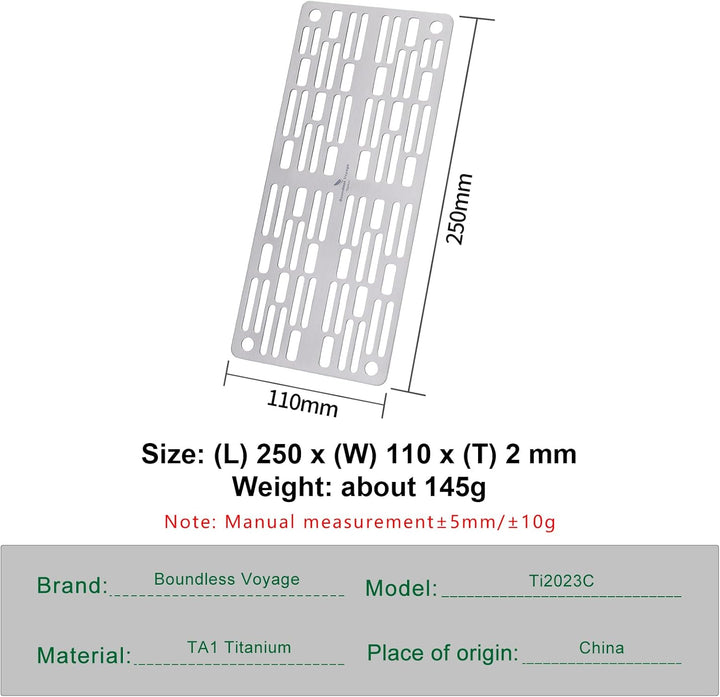 iBasingo Titan Grillrost Ultraleichtes Outdoor Grillzubehör für Camping, Wandern & Backpacking 2mm D
