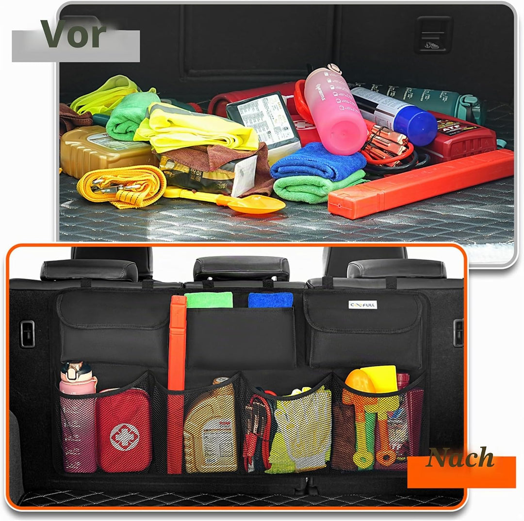 Kofferraum Organizer Auto, multi aufbewahrungstasche für auto mit netztaschen, kofferraumtasche, sch