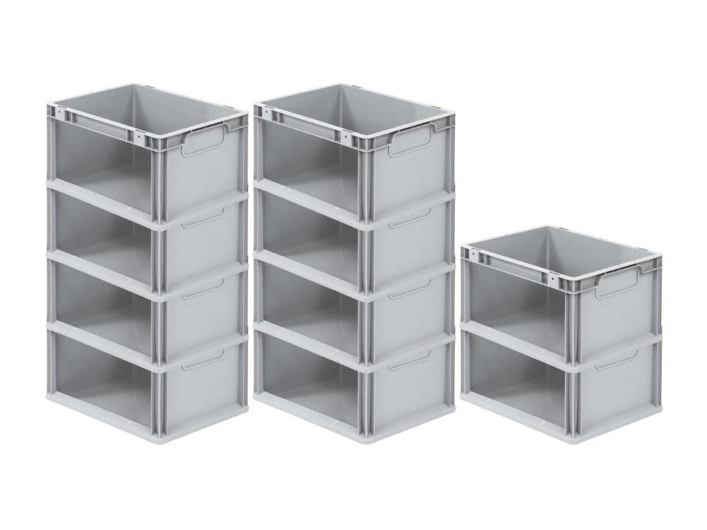 SparSet 10x Eurobox NextGen Store | HxBxT 22x30x40cm | 20 Liter | Seite offen | Eurobehälter, Transp