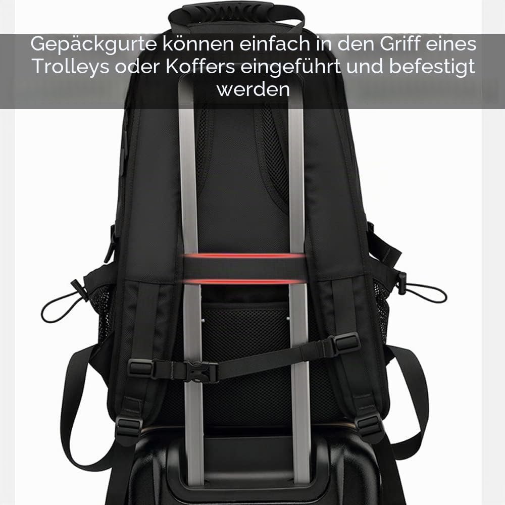 50L 60L 80L Gross Reiserucksack Herren,Erweiterbar Handgepäck Rucksack,17-Zoll Laptoptasche Arbeit L