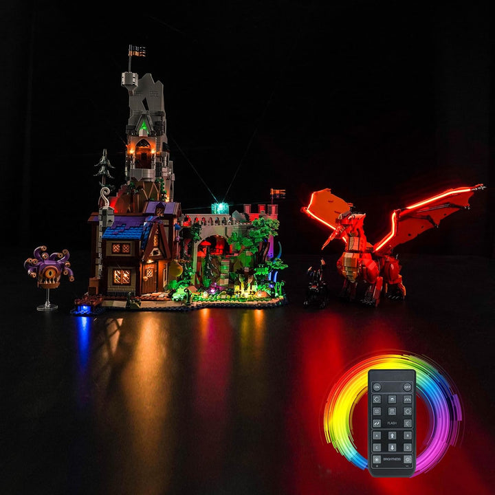 Fernbedienung Licht-Kit für Lego 21348 Dungeons & Dragons: Red Dragon's Tale (Nicht Lego), Led Beleu