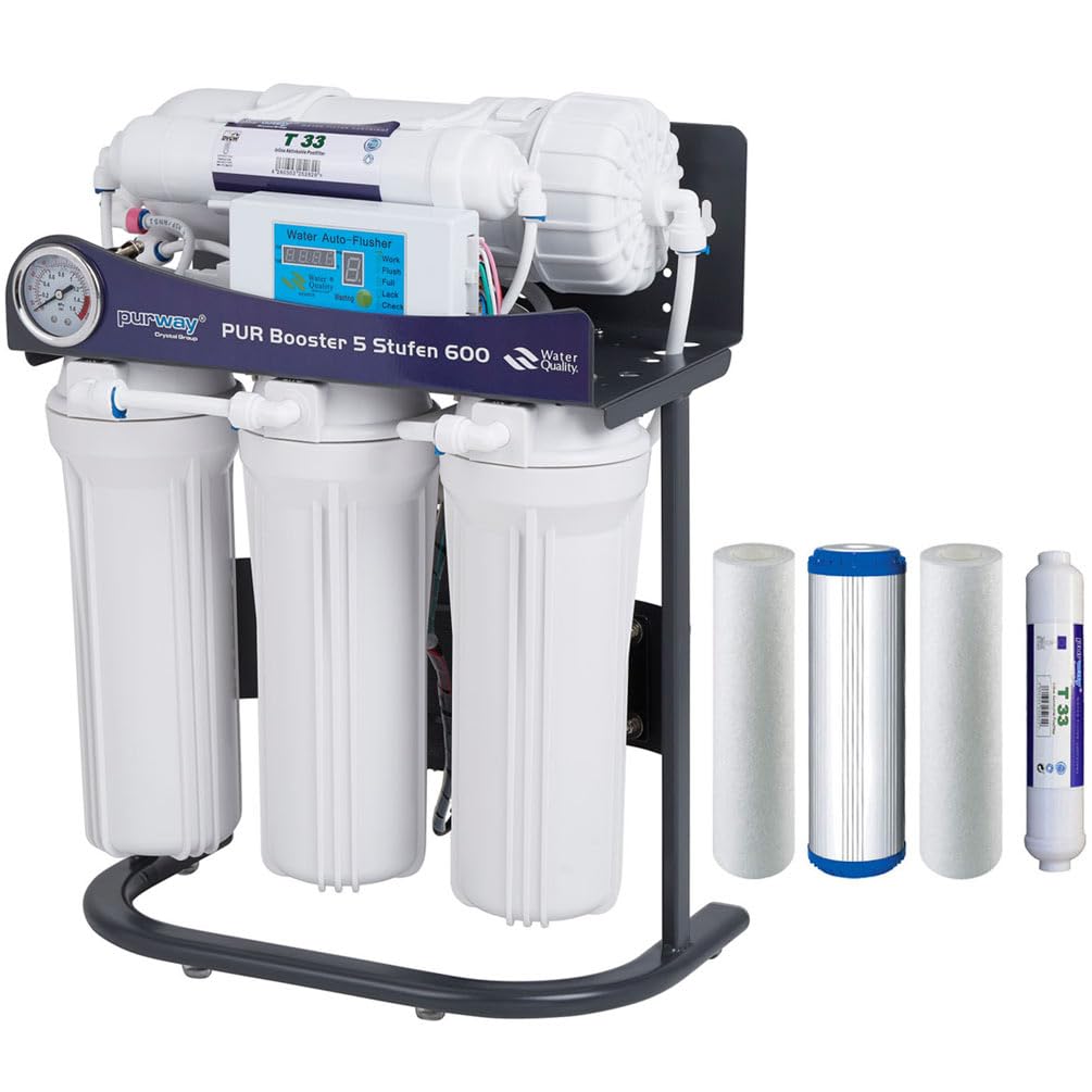 PUR Booster 5 Stufen 600 GPD Direct flow Umkehrosmoseanlage + ERSATZFILTERSET