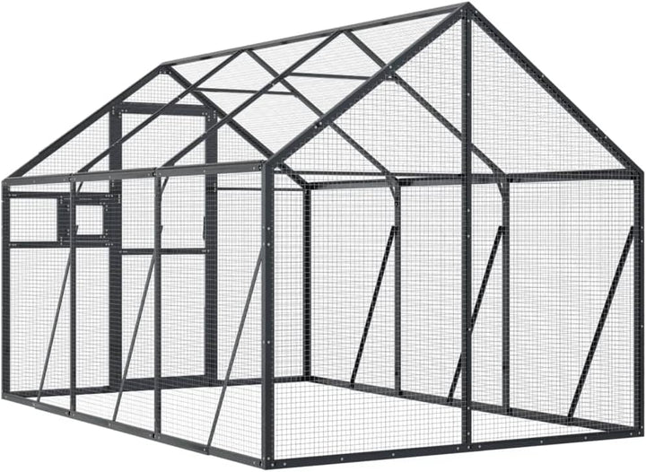 Vogelvoliere Aussen Winterfest Papageienkäfig Gross XXL Alu Voliere Bausatz 1,79x3x1,85 m Vogelkäfig