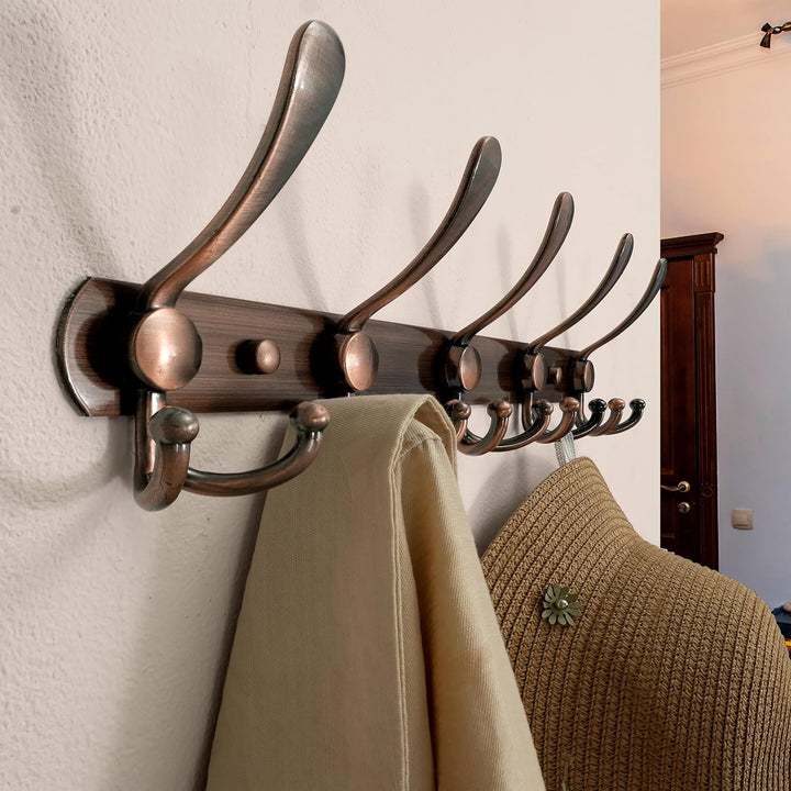 Dseap Garderobenleiste - Schwerlast Garderobenhaken Mit 5 Dreifachhaken, Edelstahl Wandgarderobe, Kl