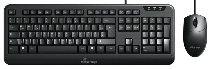 MediaRange kabelgebundenes Tastatur und optische 3 Tasten Maus Set, deutsches QWERTZ Layout, PC Tast