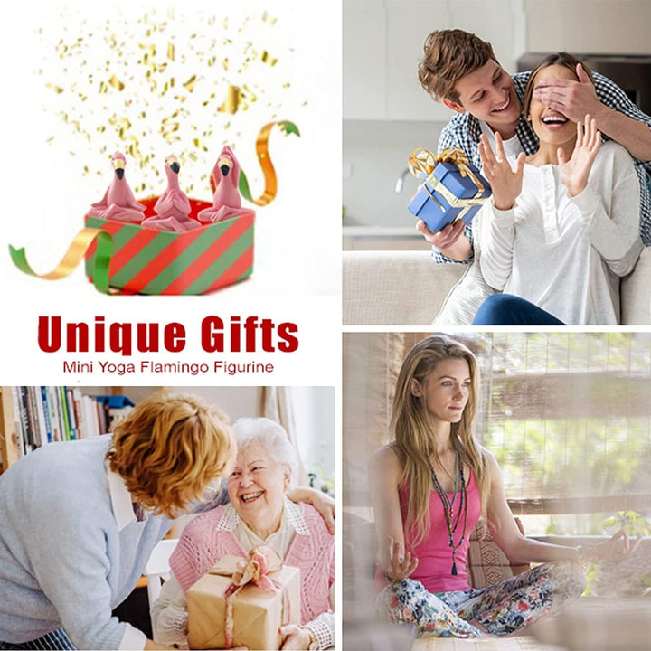 Yeomoo Yoga Flamingo Deko Figuren Miniatur Gartendeko für Aussen, scurrile Rosa Flamingo Figur, Feen