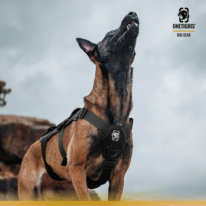 OneTigris Hundegeschirr, T-Bone Taktisches Geschirr mit 2 Griff Ausbruchsicher Einstellbar Brustgesc
